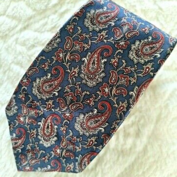 EUC Oscar de La Renta Tie Men’s VINTAGE Couture Neckwear Paisley Print Silk Tie - Picture 1 of 5